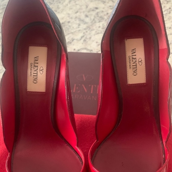 EUC Limited Edition Valentino Garavani Rouge Absolute Red Leather D\'Orsay Pumps main image 1